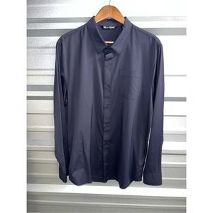 Travis Mathew Black/Navy Performance Button Down Shirt Size XL, NWOT